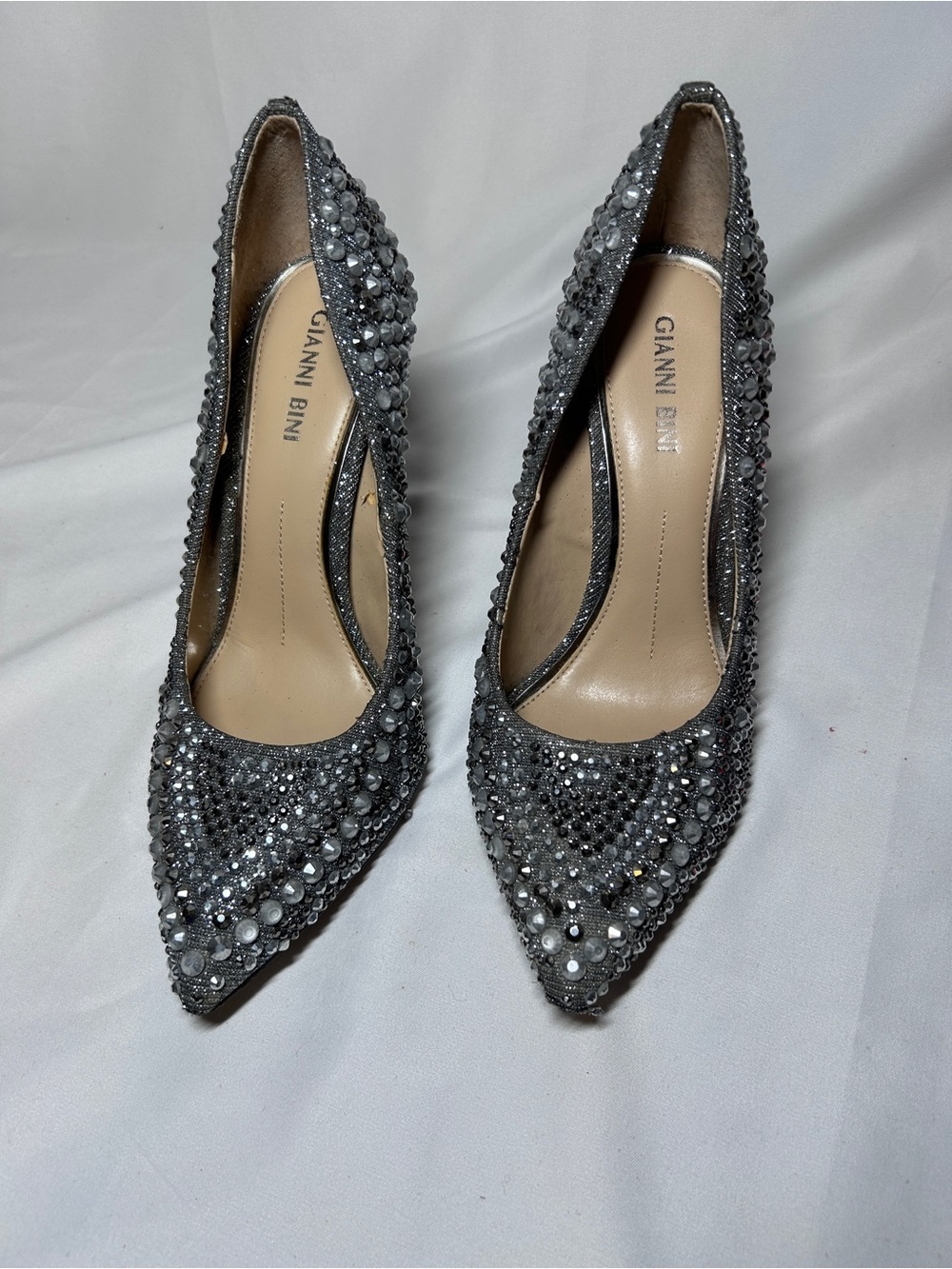 Gianni Bini Rhinestone Pointed Toe Stiletto Heels Glam Evening Pumps
